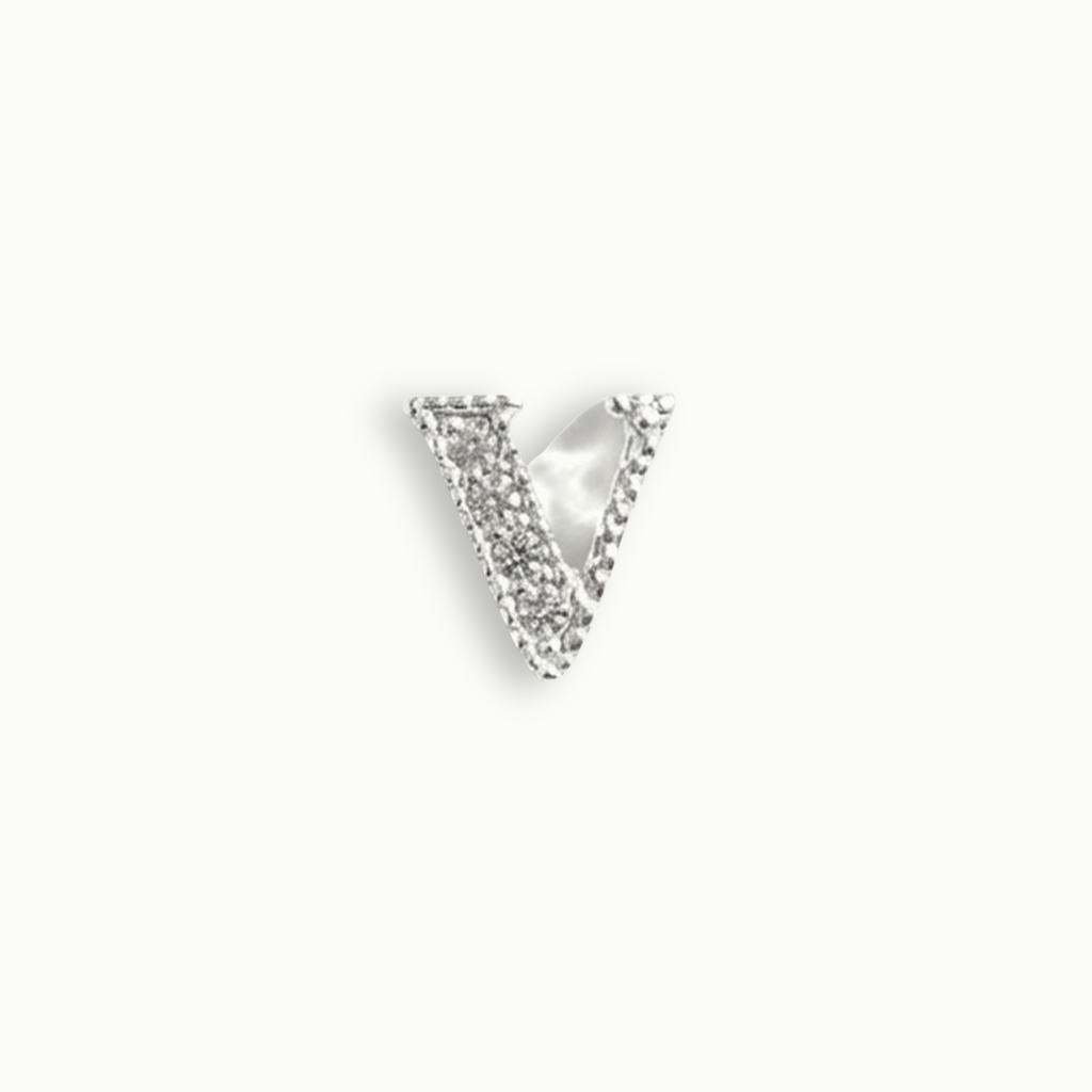Crystal Letter V Charm