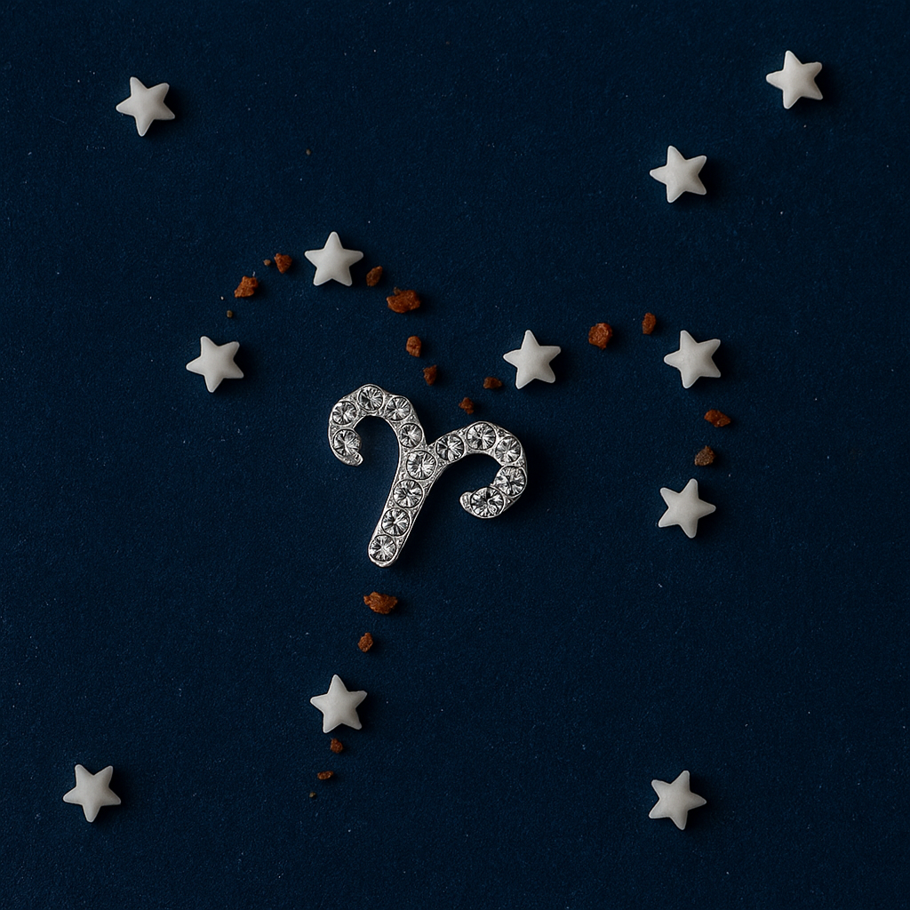 Silver Crystal Aries Charm