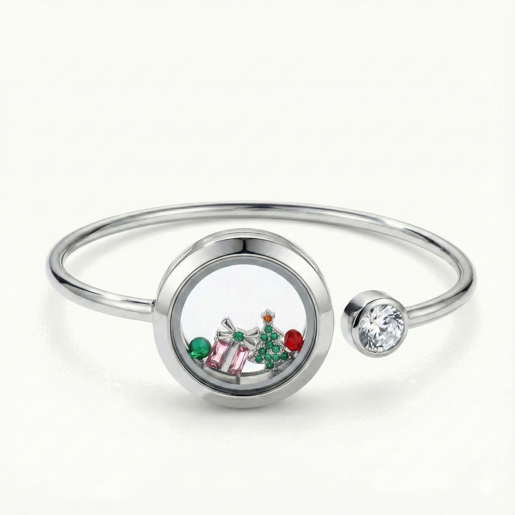 Amber Crystal Pearl Tree Charm