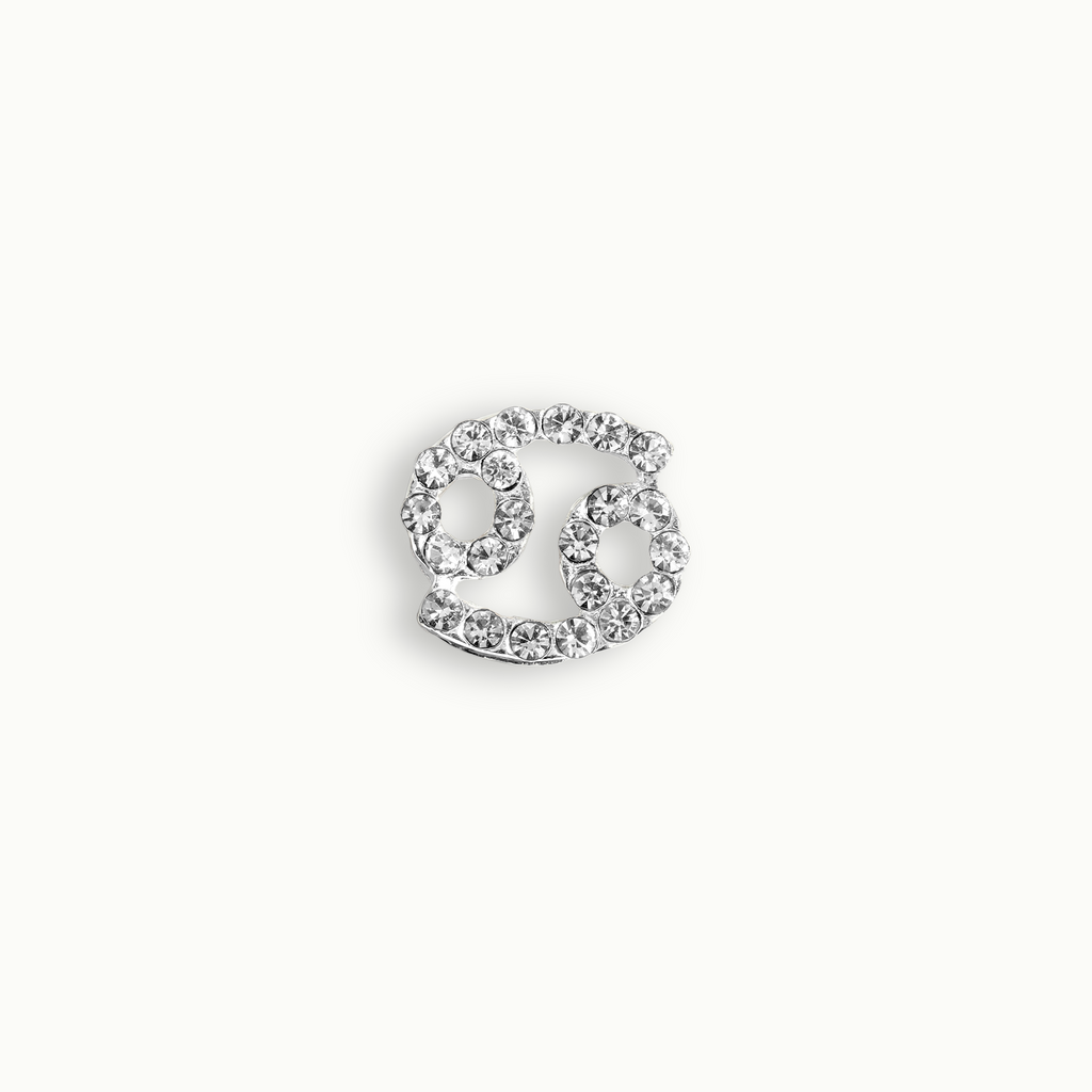 Silver Crystal Cancer Charm