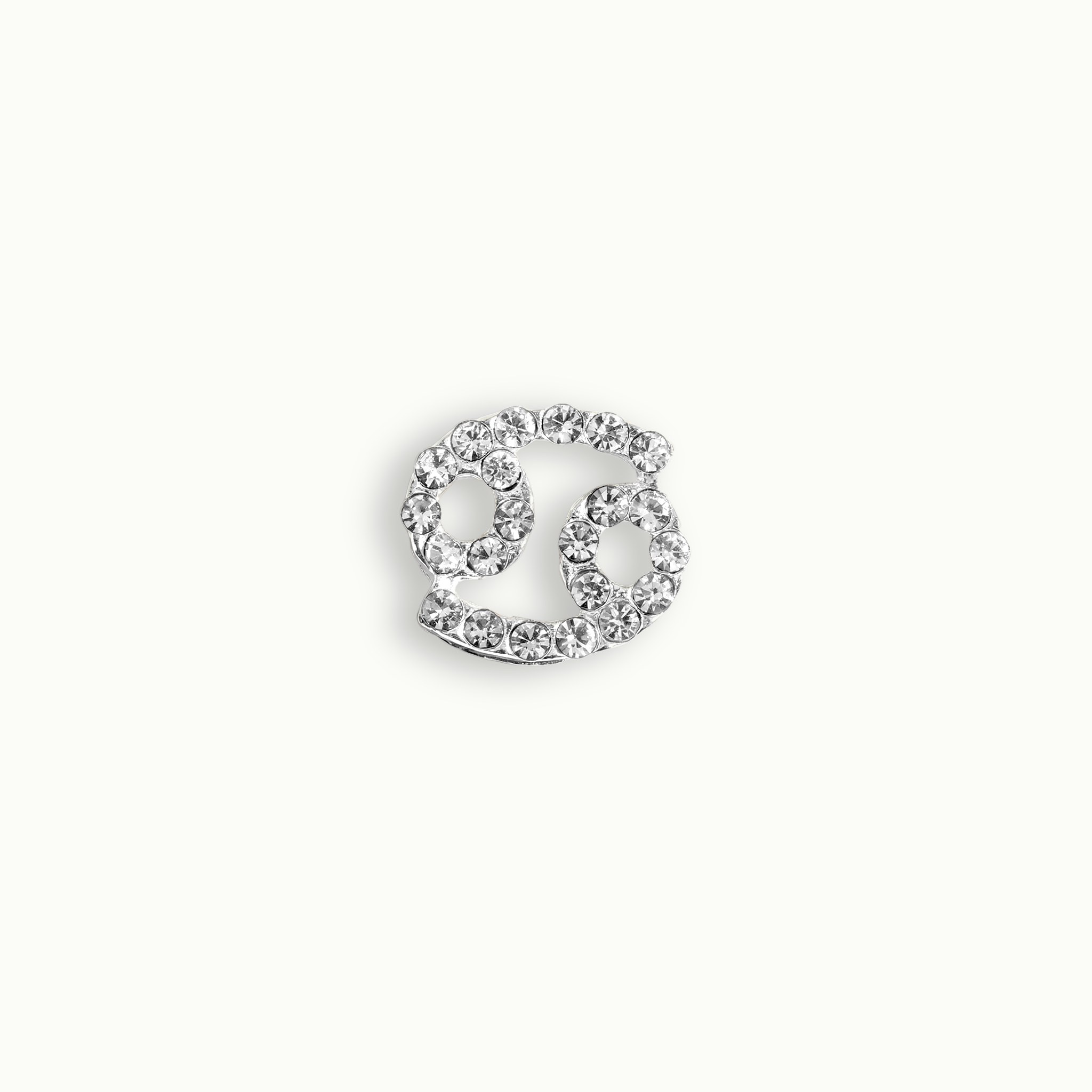 Silver Crystal Cancer Charm