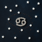 Silver Crystal Cancer Charm