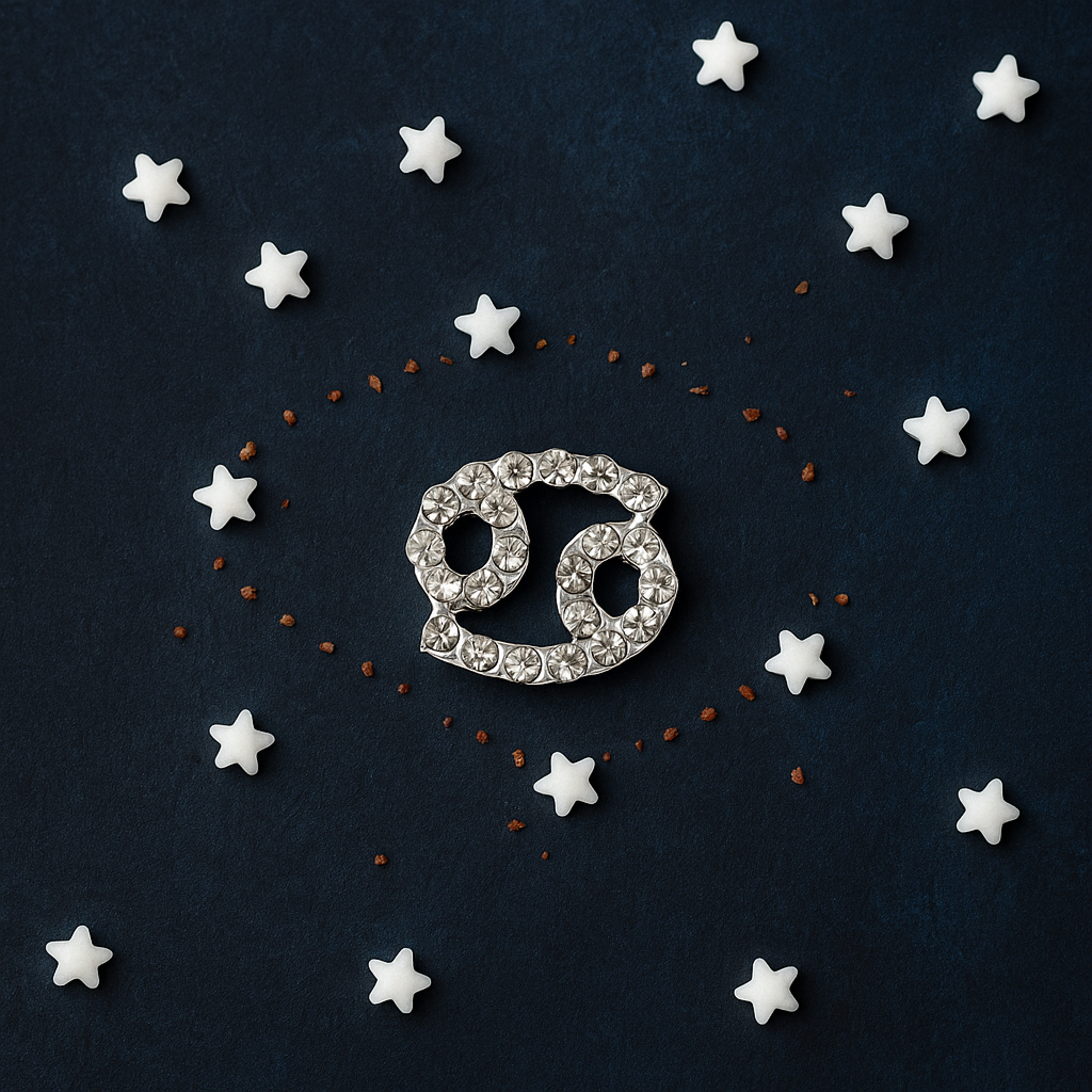 Silver Crystal Cancer Charm