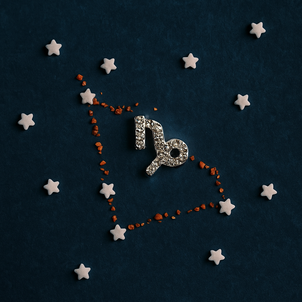 Silver Crystal Capricorn Charm