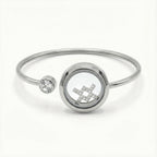 Silver Crystal Aquarius Charm