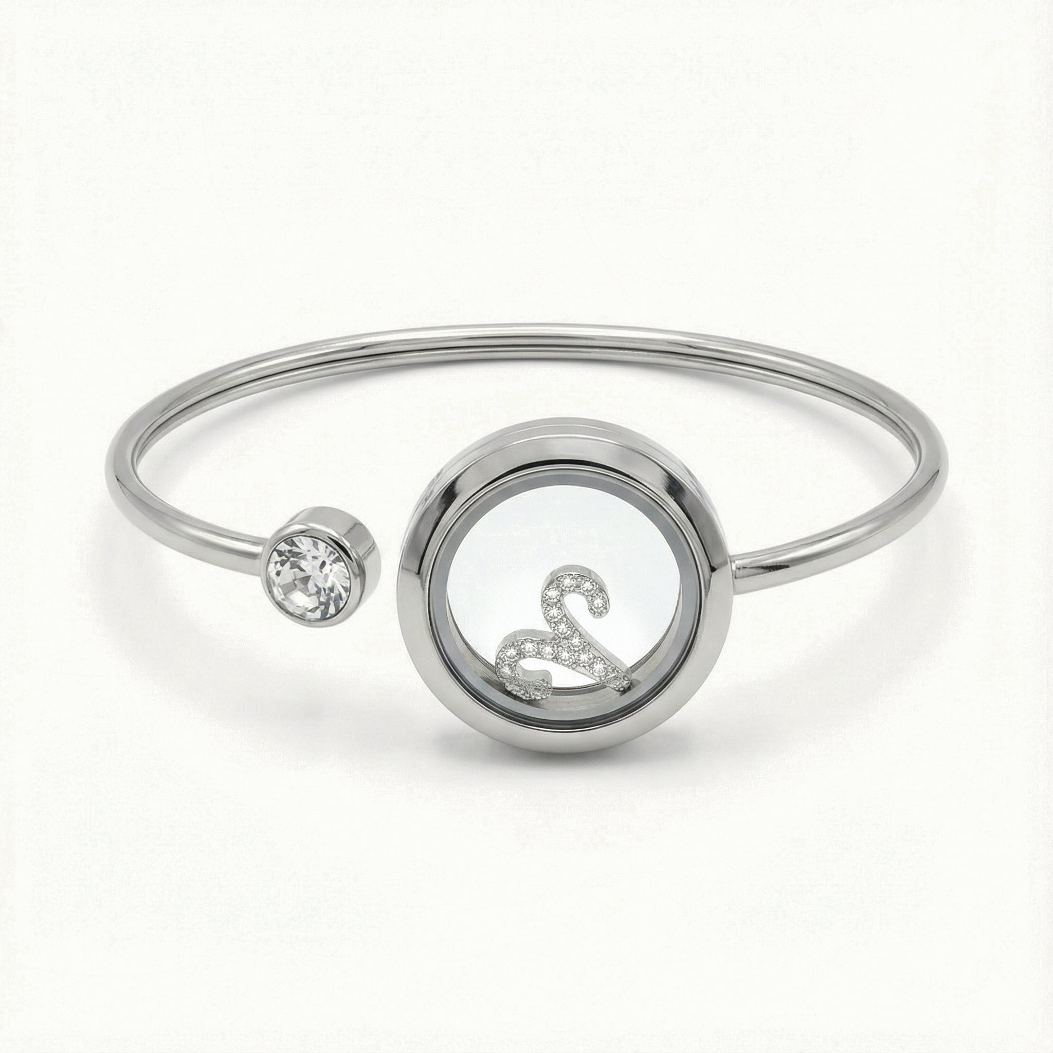 Silver Crystal Aries Charm