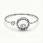Silver Crystal Cancer Charm