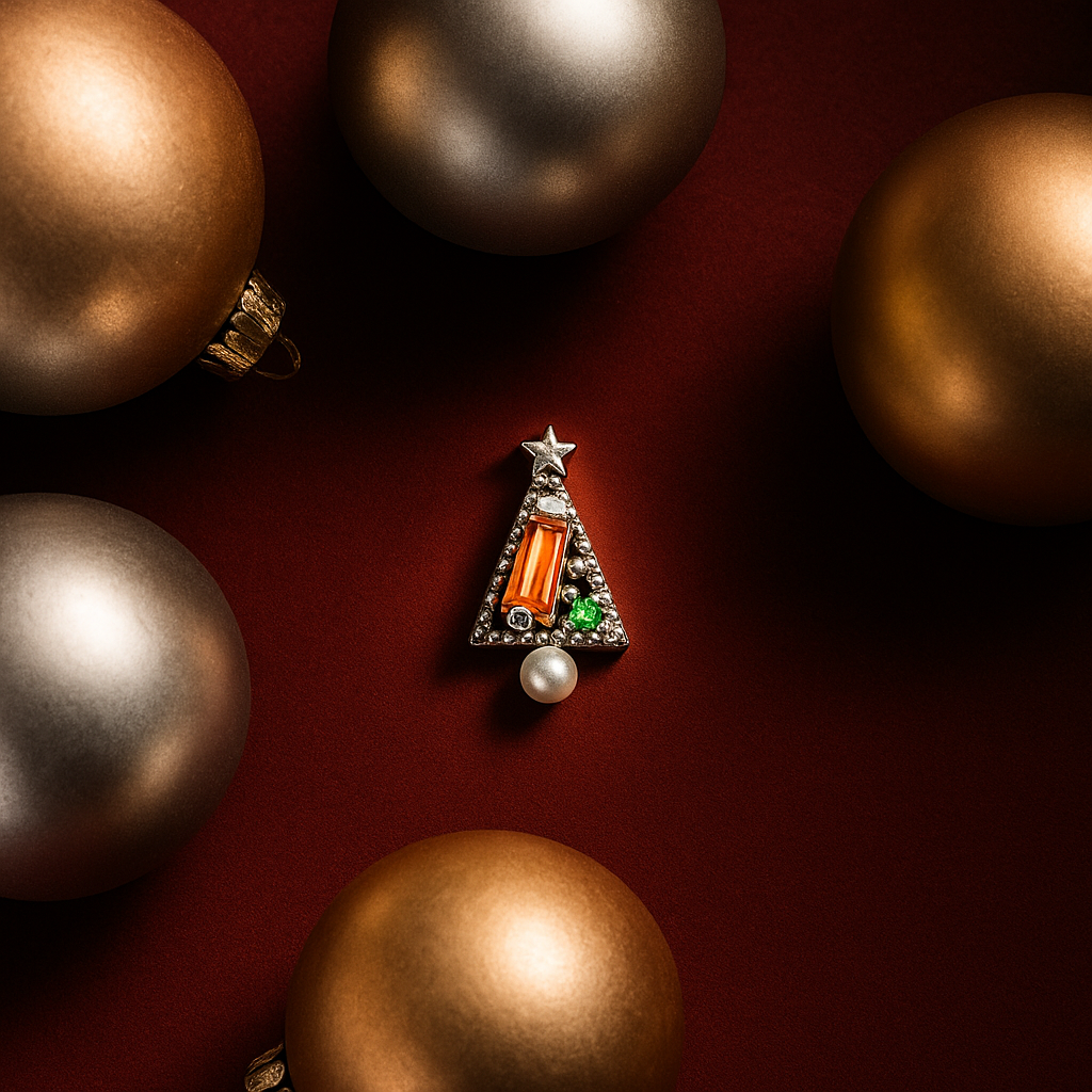 Amber Crystal Pearl Tree Charm