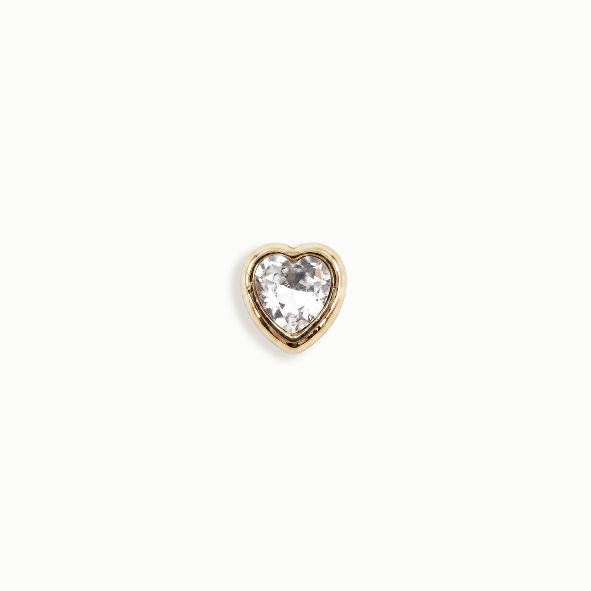 Gold Heart Crystal Floating Locket Charm