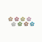 Multicolor Mini Crystal Flower Charms Set