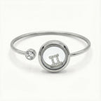 Silver Crystal Gemini Charm