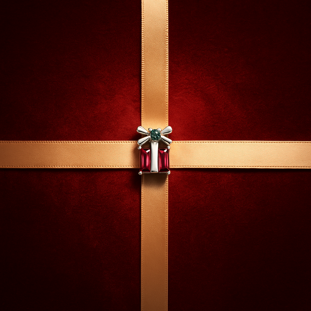 Red Crystal Gift Box Charm