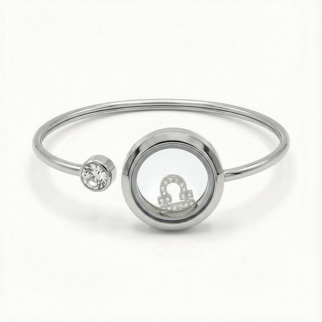 Silver Crystal Libra Charm
