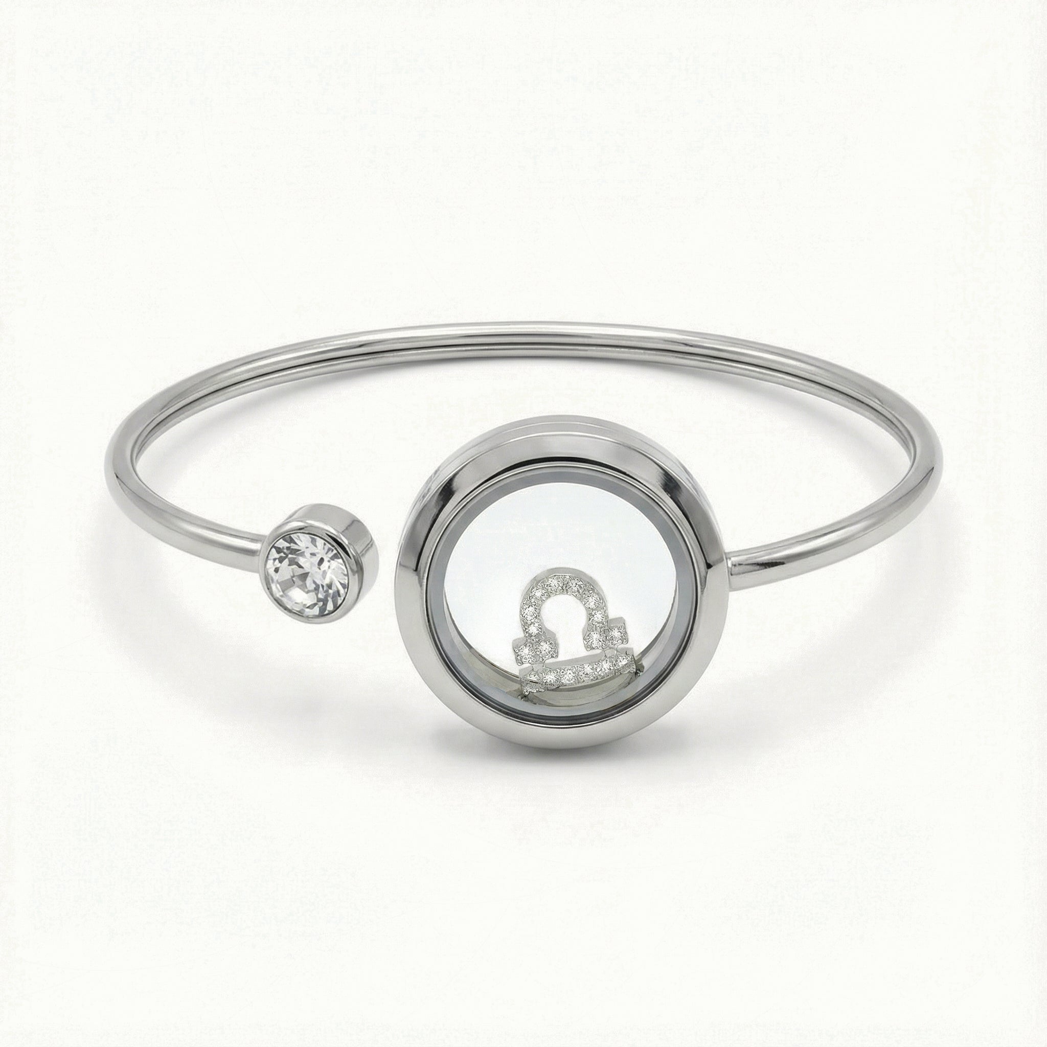 Silver Crystal Libra Charm