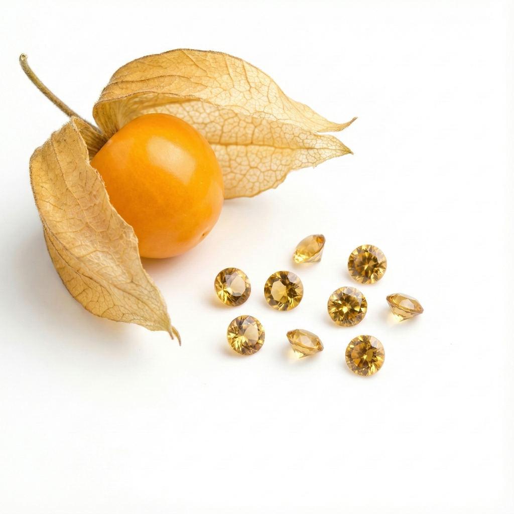 November Citrine Yellow Birthstone (2-Piece)