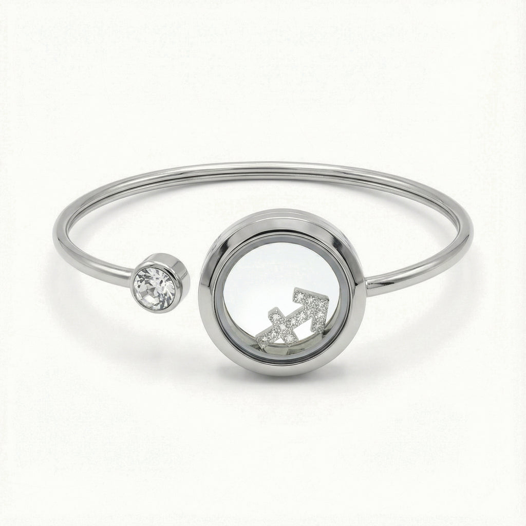 Silver Crystal Sagittarius Charm
