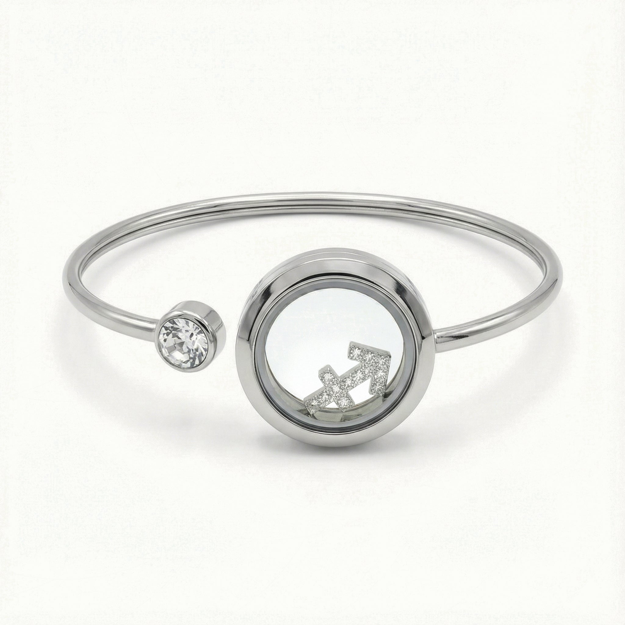 Silver Crystal Sagittarius Charm
