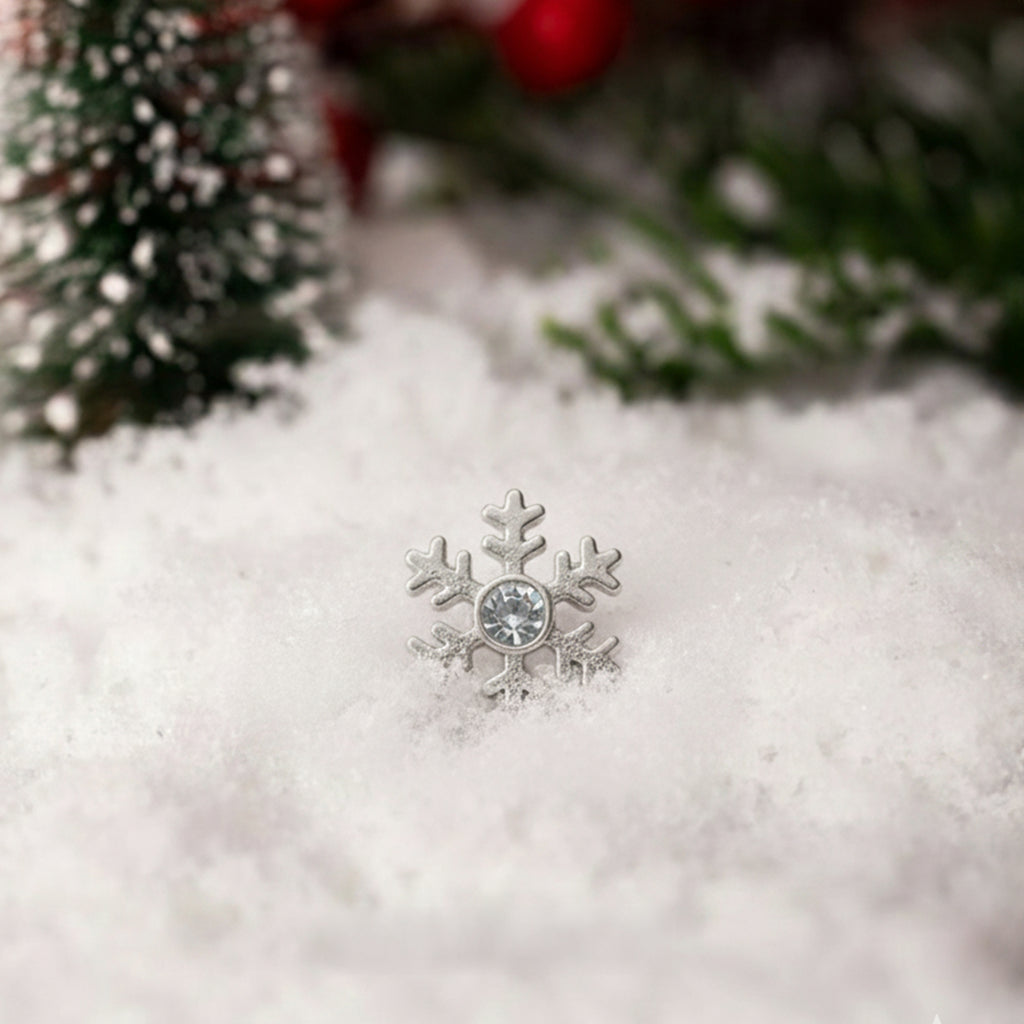 Silver Crystal Snowflake Charm