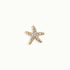 Gold Starfish Floating Locket Charm