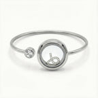 Silver Crystal Taurus Charm