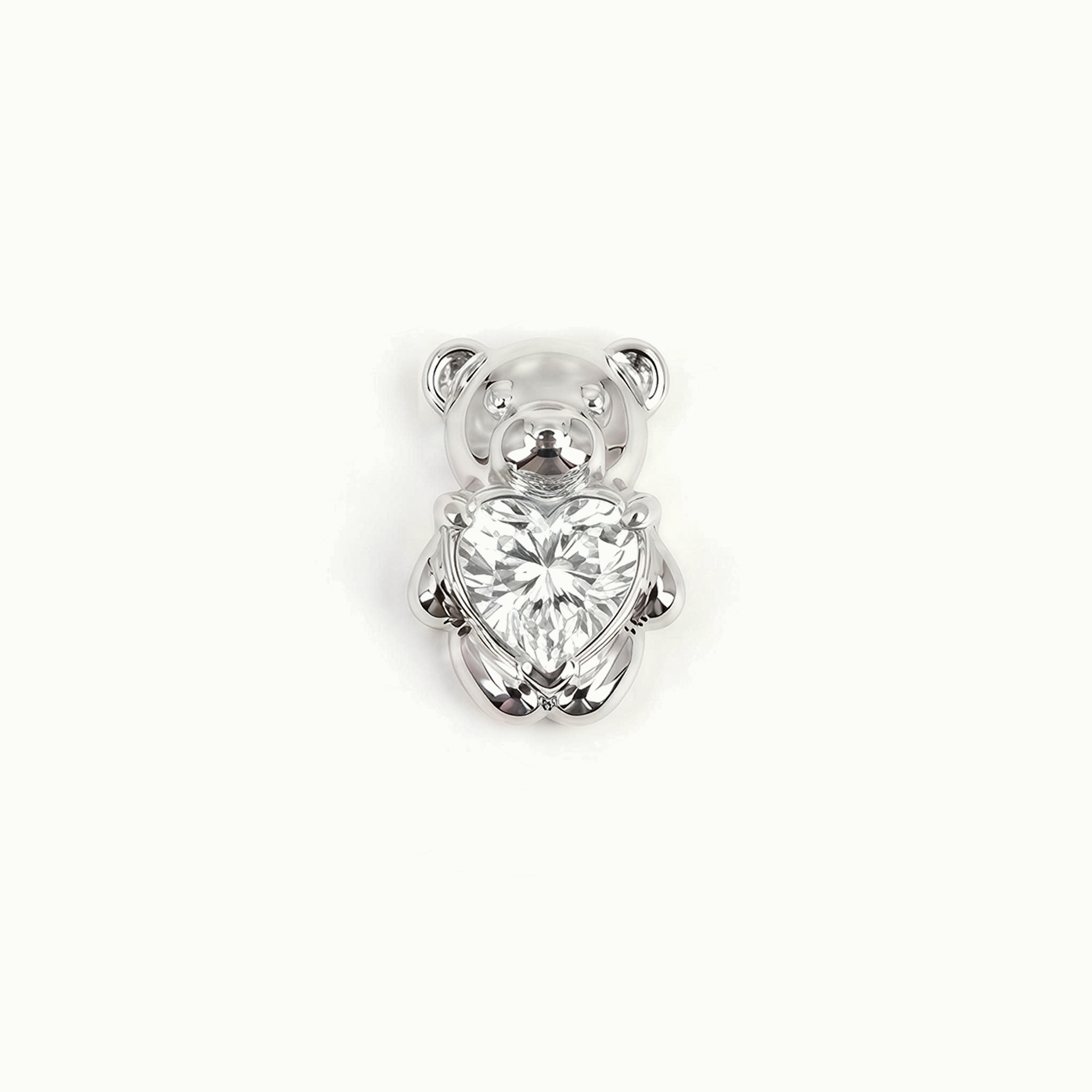 Crystal Heart Teddy Bear Charm
