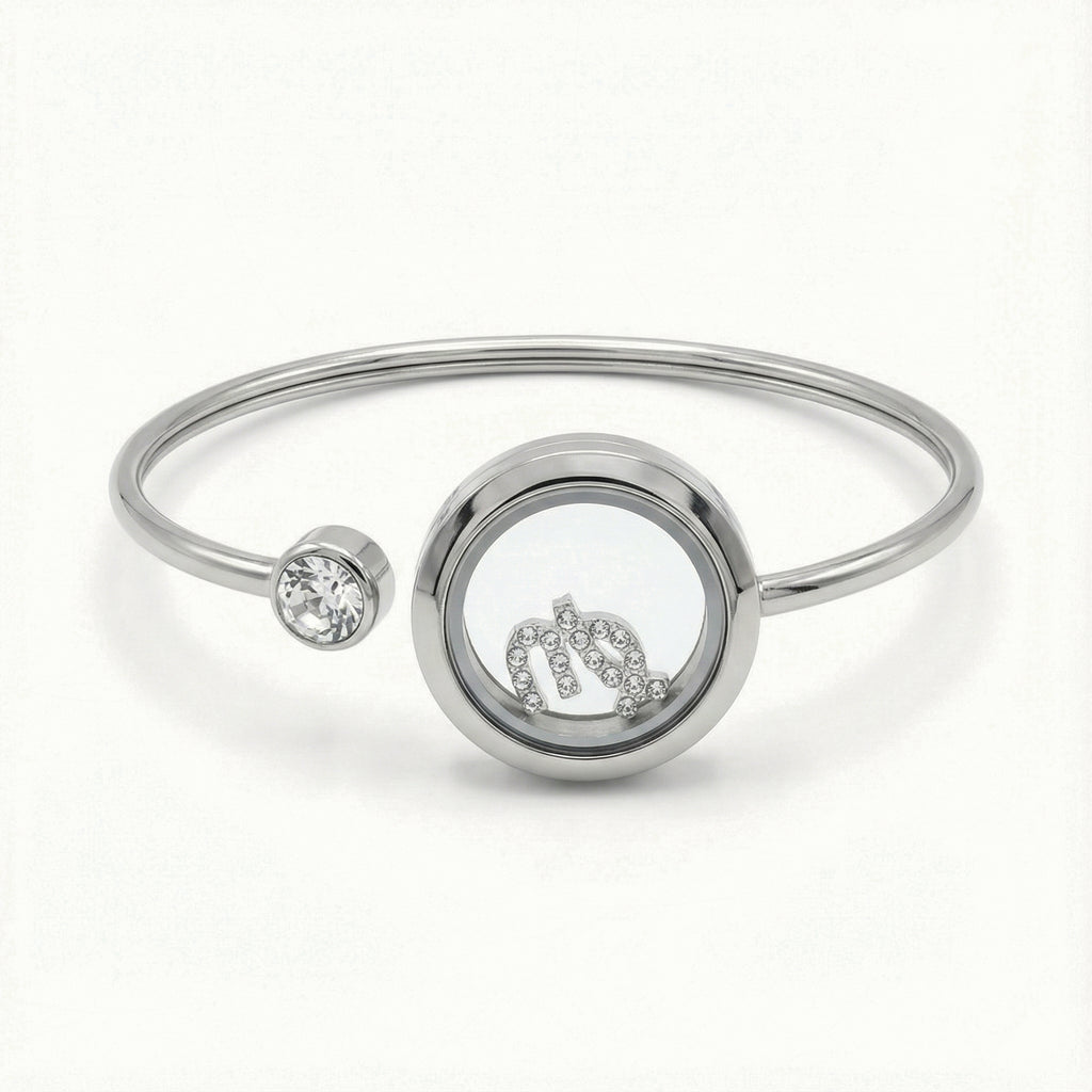 Silver Crystal Virgo Charm
