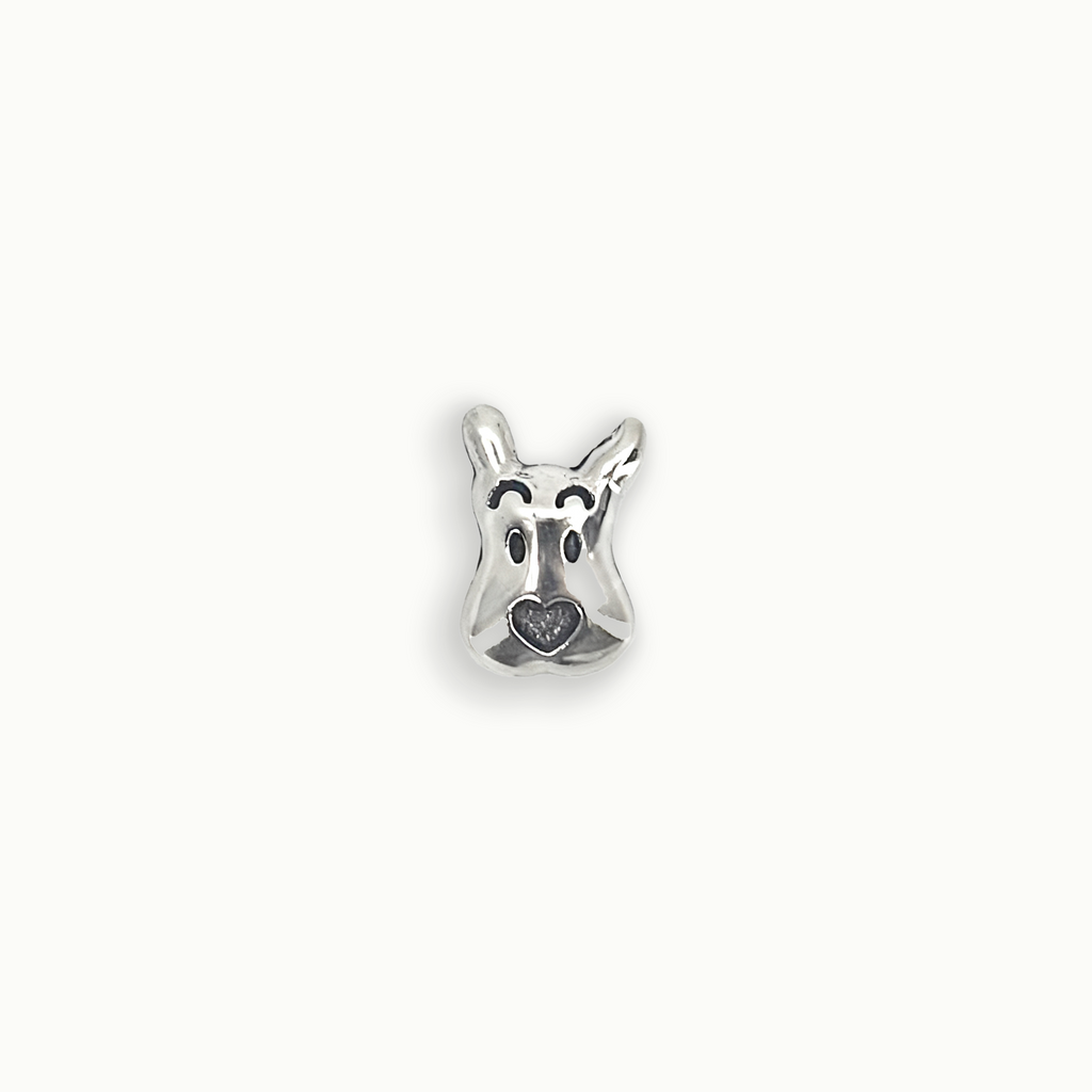 Silver Dog Face Floating Locket Charm