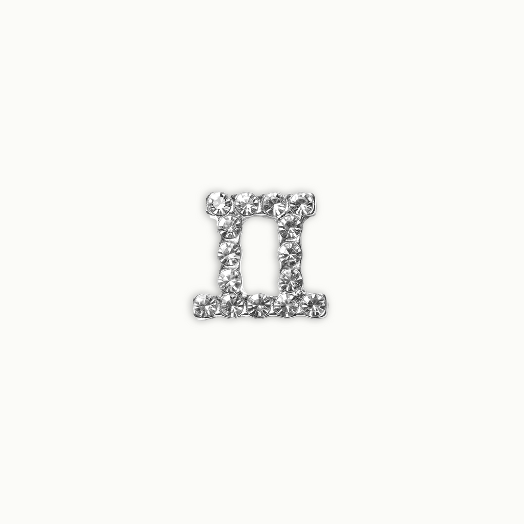 Silver Crystal Gemini Charm