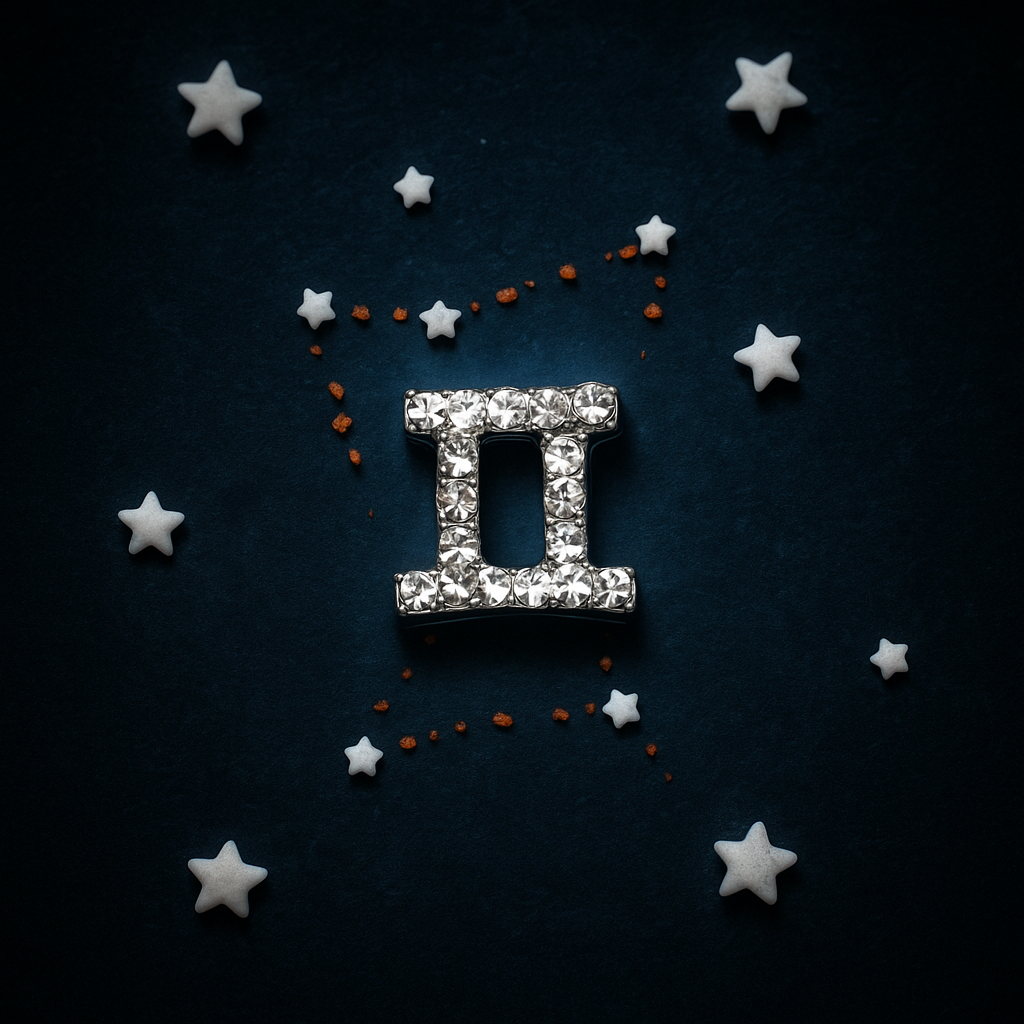 Silver Crystal Gemini Charm