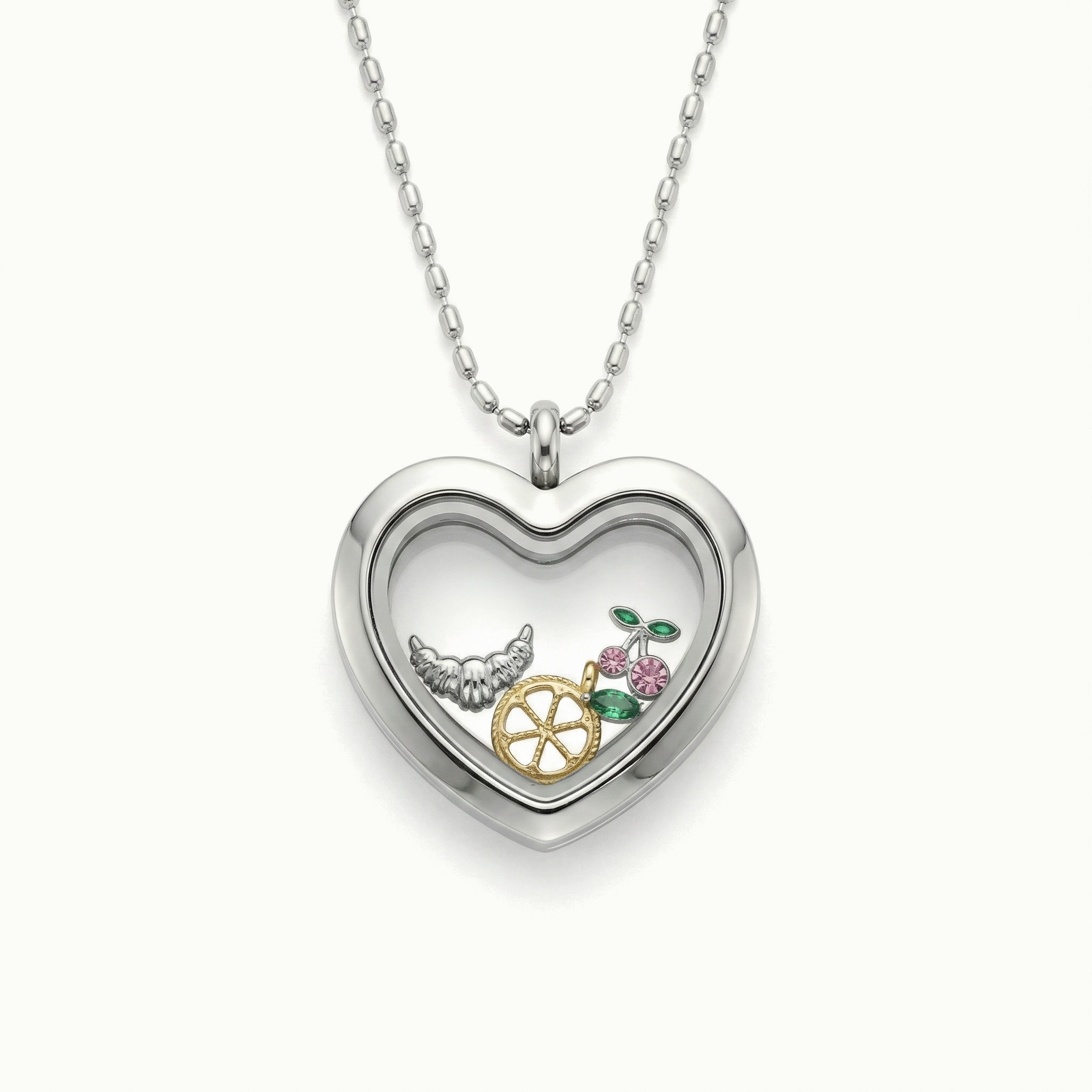 Pink Crystal Cherry Charm