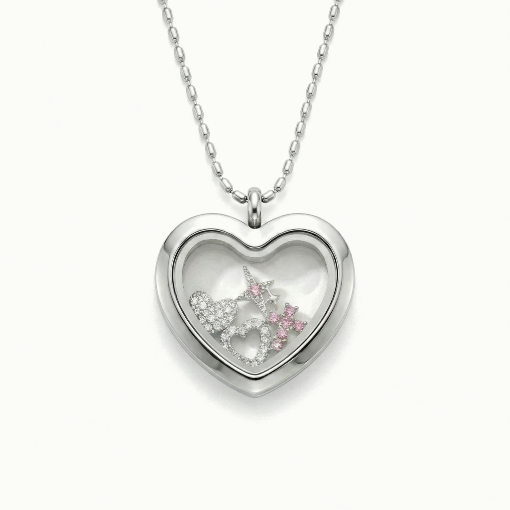 Clear Diamond Heart Charm