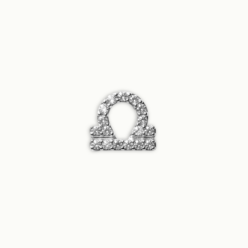Silver Crystal Libra Charm