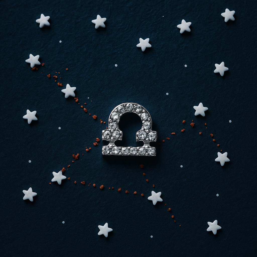 Silver Crystal Libra Charm