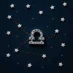 Silver Crystal Libra Charm