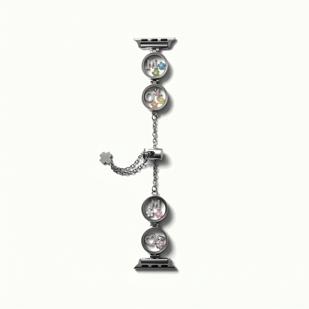 Mother’s Day MOM Floating Locket Apple Watch Bracelet Gift Set