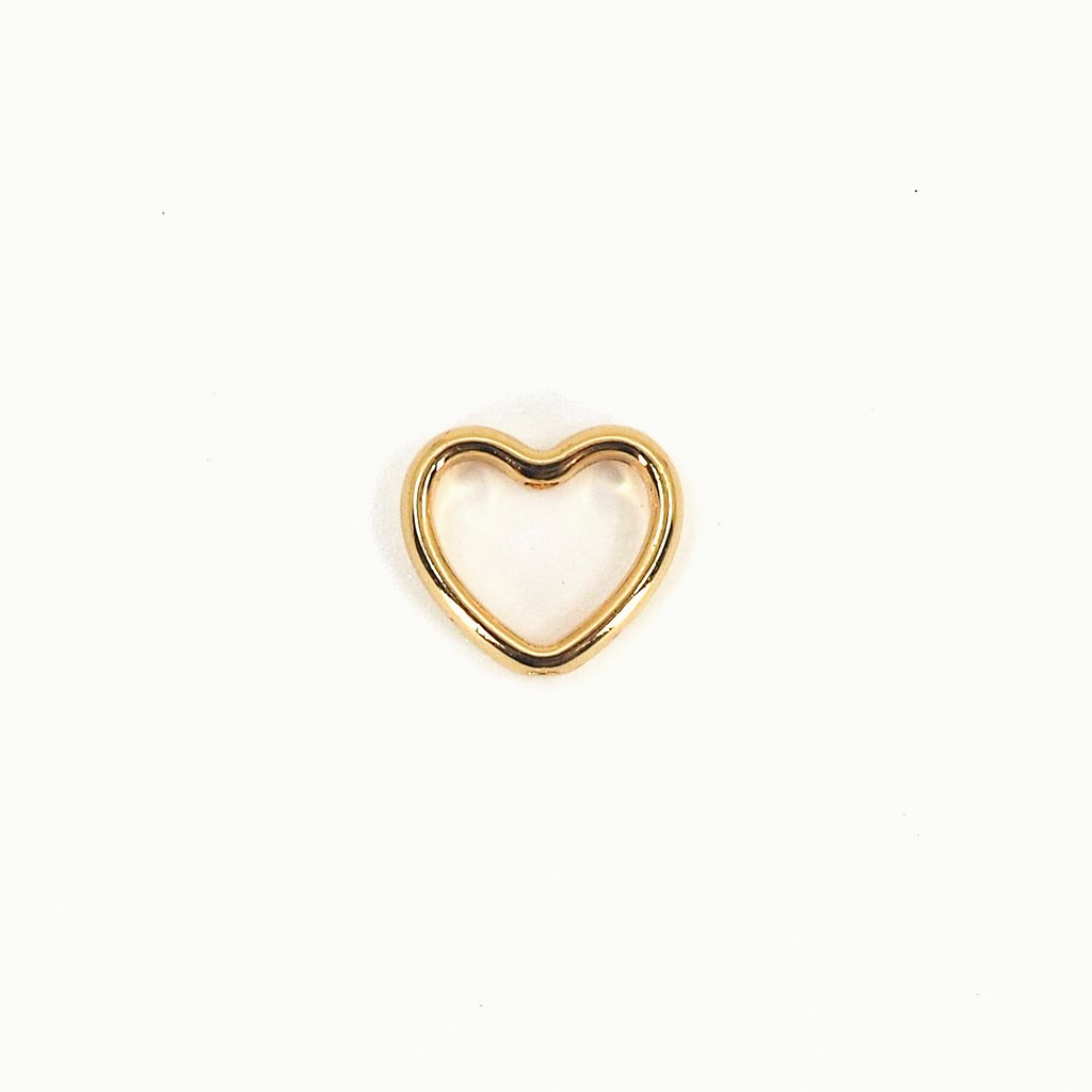 Gold Open Heart Outline Floating Locket Charm