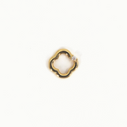 Gold Open Clover Crystal Floating Locket Charm