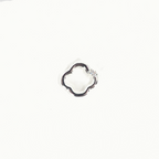 Silver Open Clover Crystal Floating Locket Charm