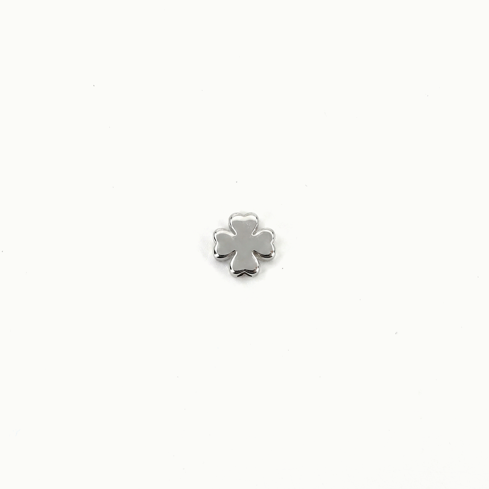 Silver Four Leaf Clover Lucky Floating Charm