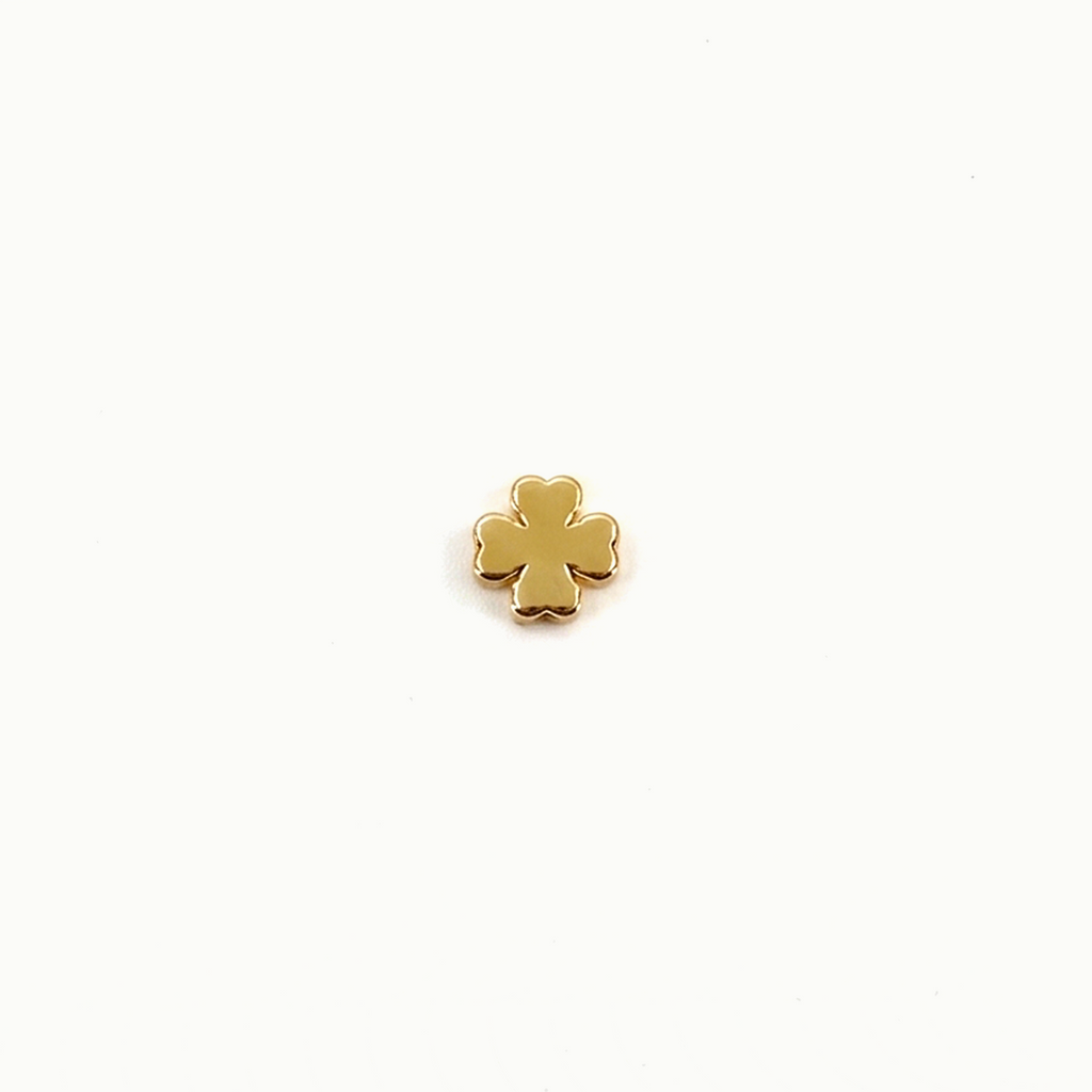 Gold Four Leaf Clover Lucky Floating Charm