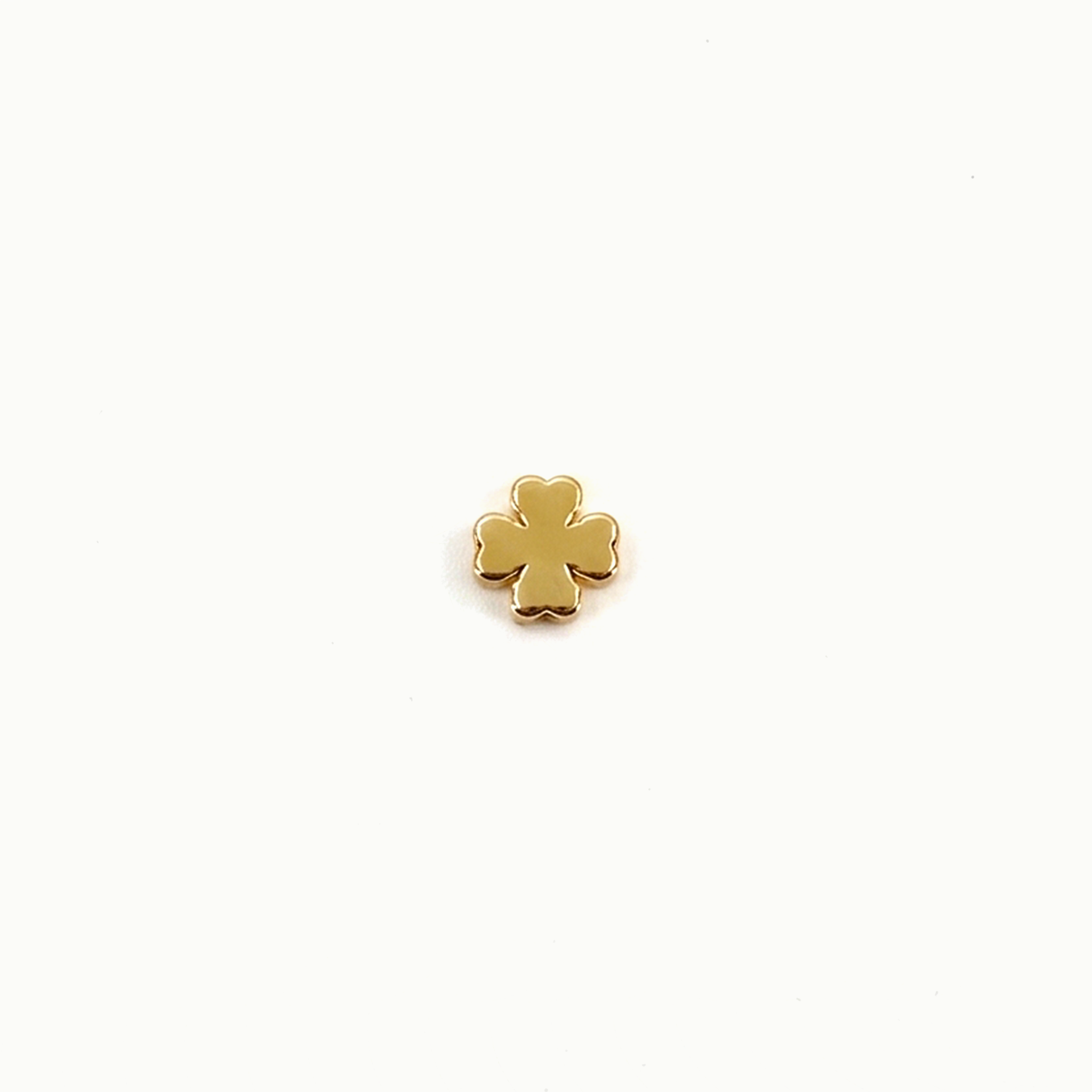 Gold Four Leaf Clover Lucky Floating Charm