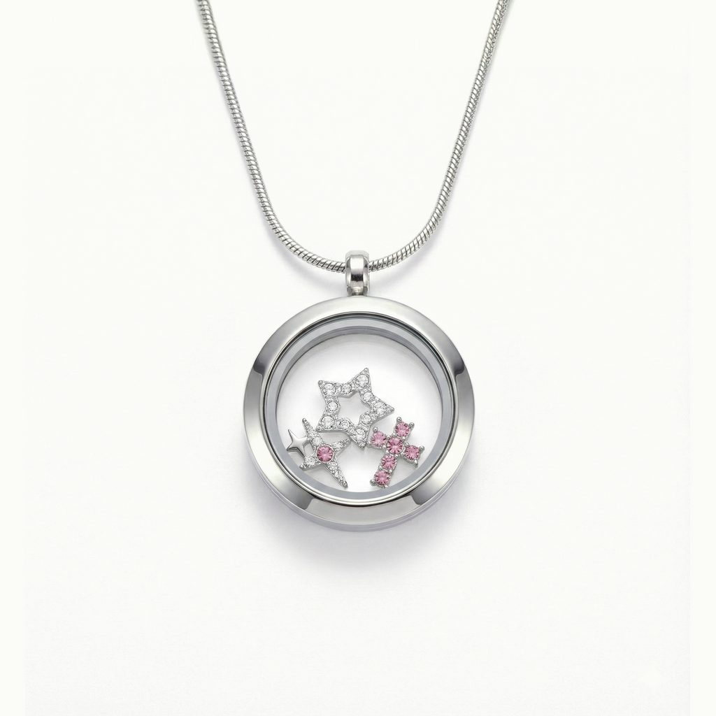Pink Crystal Guiding Star Charm