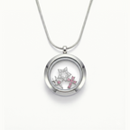 Pink Crystal Cross Charm