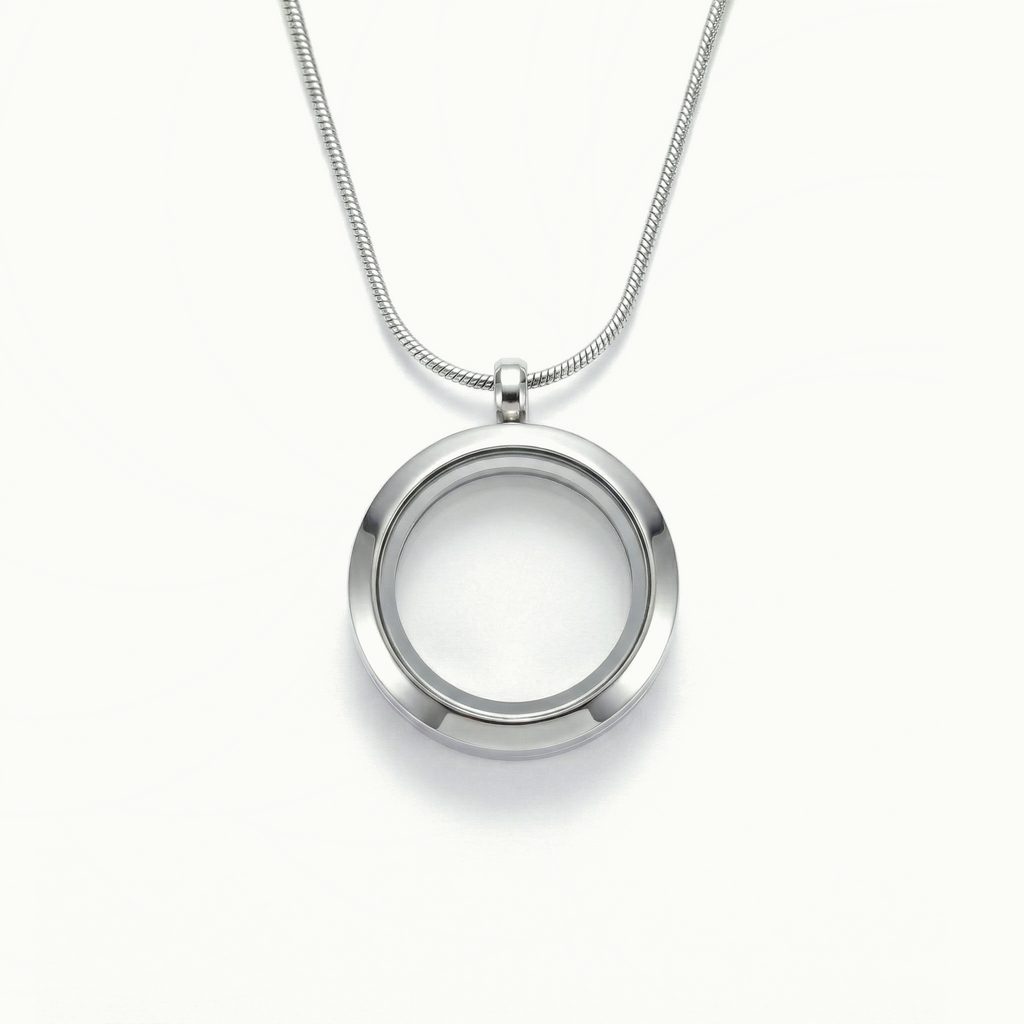 Round Memory Locket Necklace