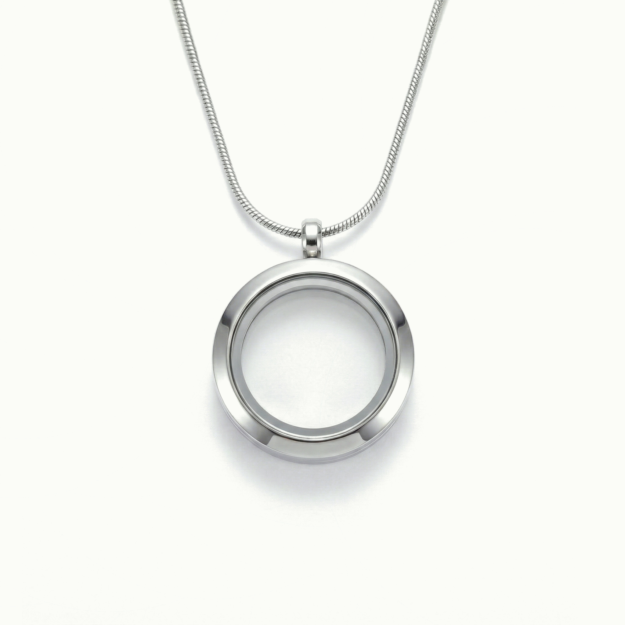 Round Memory Locket Necklace