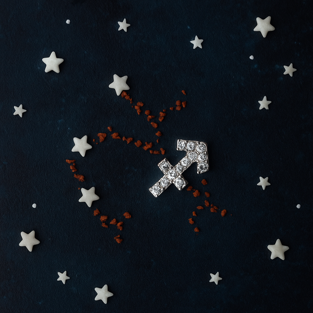 Silver Crystal Sagittarius Charm