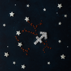 Silver Crystal Sagittarius Charm