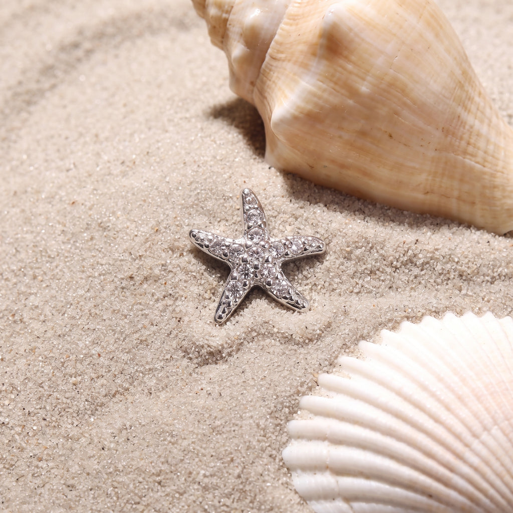 Silver Starfish Floating Locket Charm