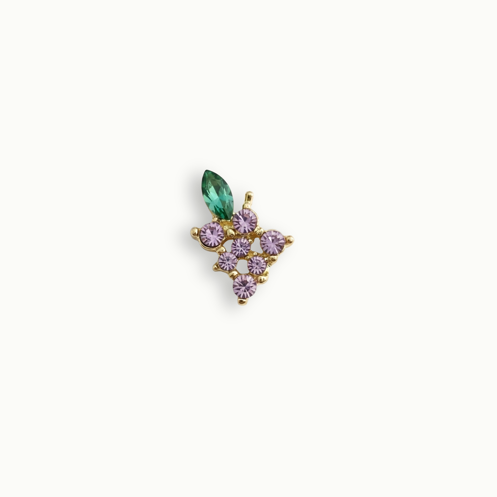 Gold Purple Crystal Grape Charm