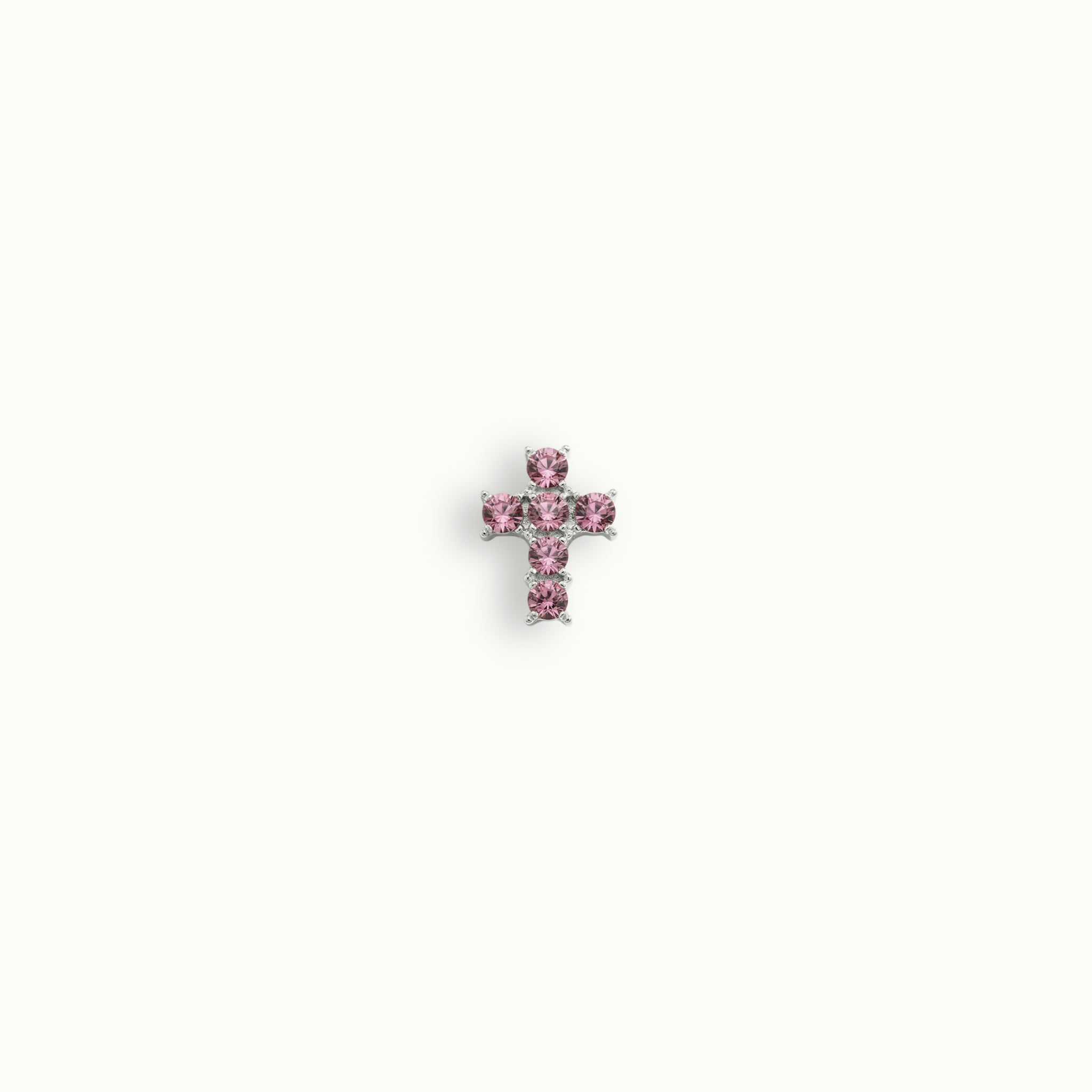 Pink Crystal Cross Charm